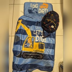 Toddler Blippi Sleep Mat and Herschel Backpack